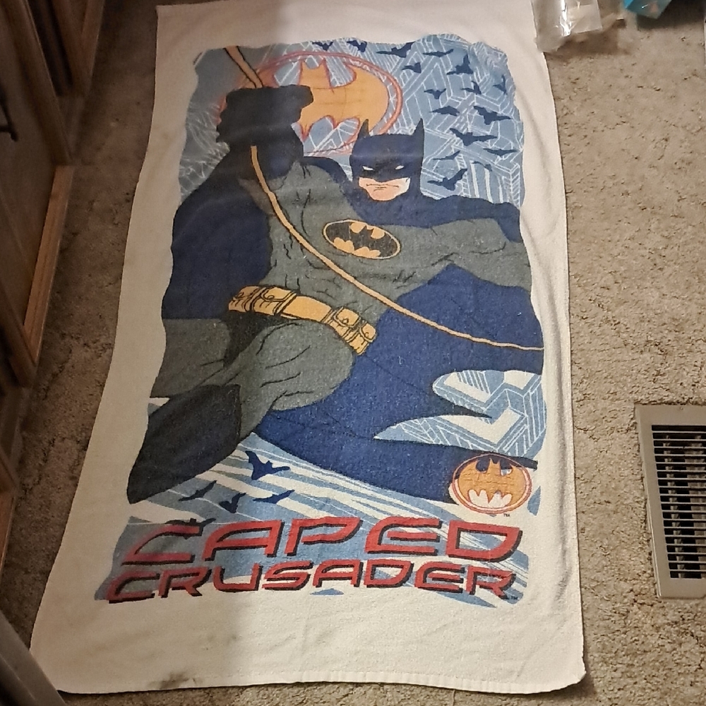 Vintage 1985 Or 1990s Batman Caped Crusader Towel